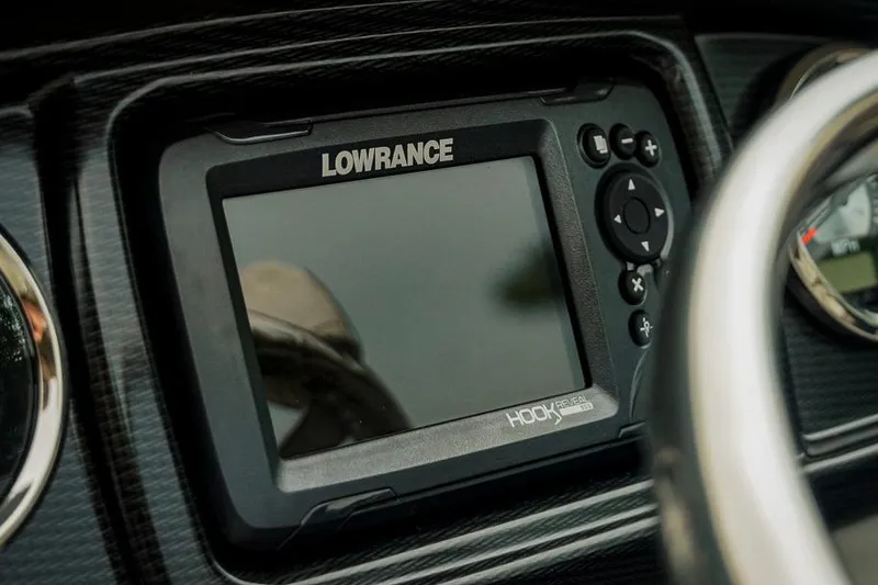 Slide: The Image of Lowrance Hook Reveal GPS on 2026 Trifecta LE 22RF dashboard. - 30
