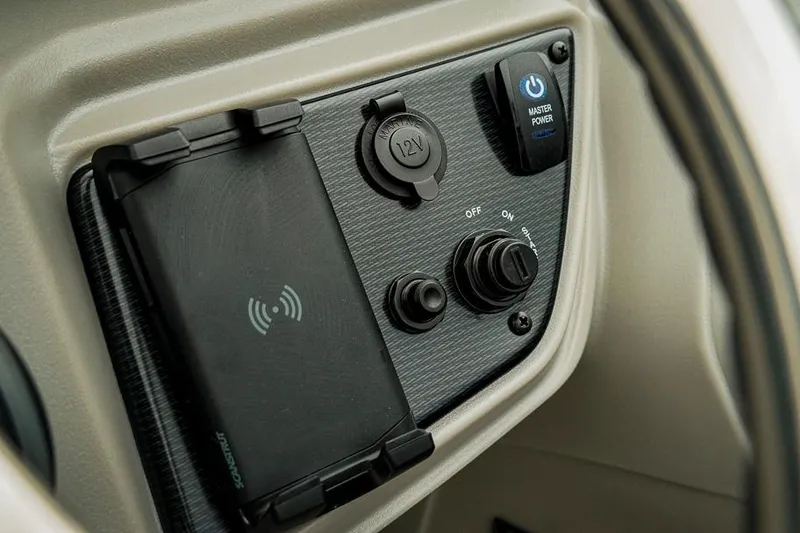 Slide: The Image of Control panel of 2026 Trifecta LE 22RF with power switches and 12V outlet. - 32