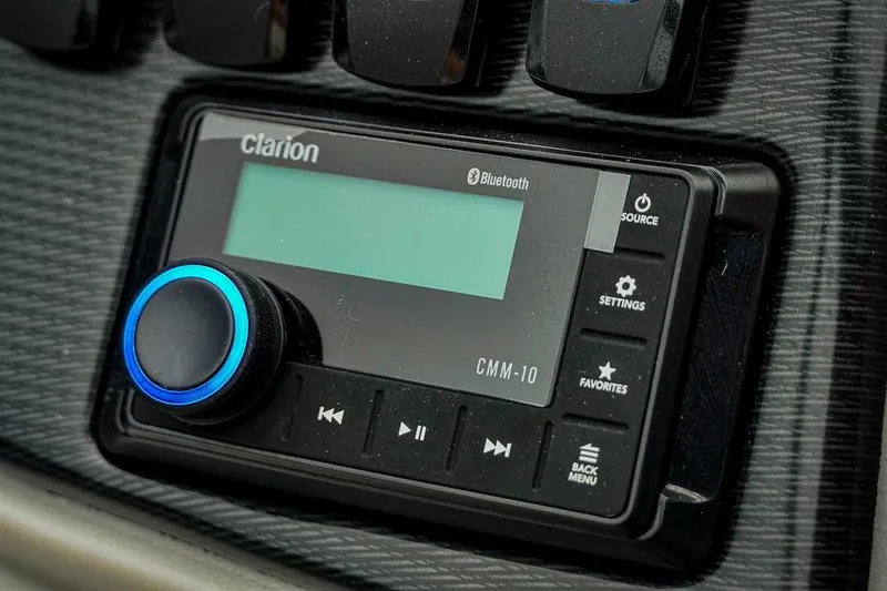 Slide: The Image of Clarion CMM-10 audio system in 2026 Trifecta LE 22RF with Bluetooth connectivity. - 35