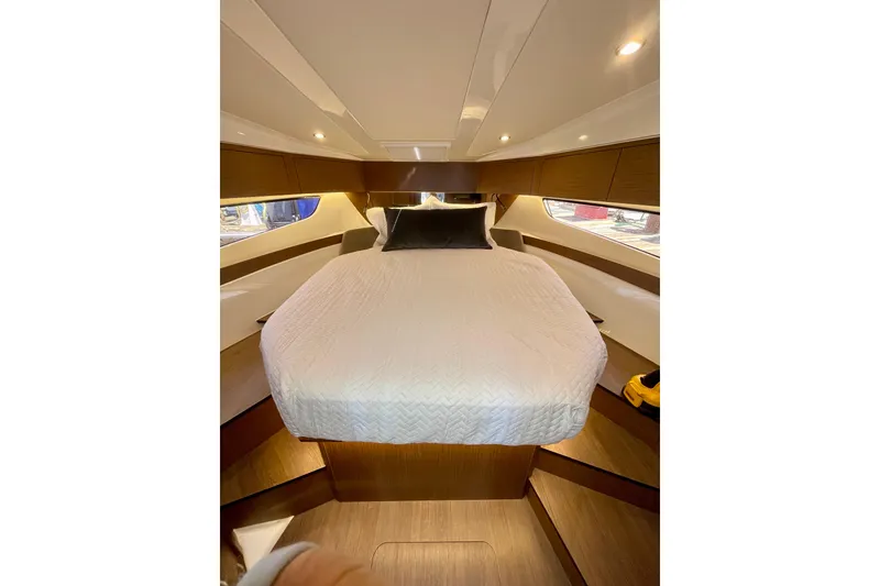 Slide: The Image of Luxurious cabin interior of 2023 Beneteau Antares 11 Fly yacht. - 22