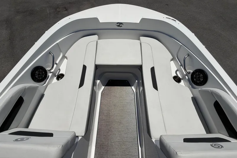 Slide: The Image of 2022 Hurricane SunDeck Sport 185 OB boat interior with spacious seating and modern design. - 34