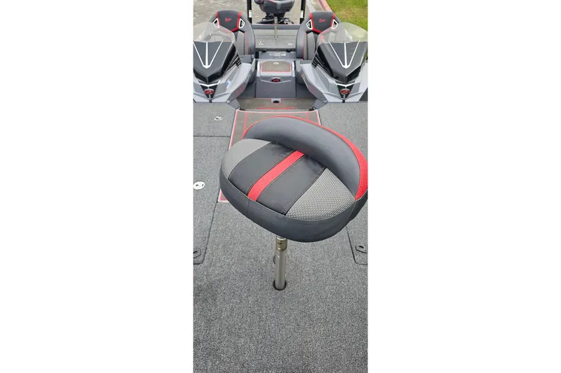 Slide: The Image of 2023 Ranger Z521R 55th Anniversary Limited Edition boat seat, black and red design. - 4