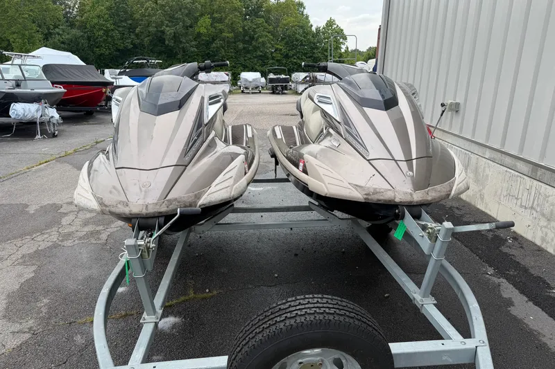 Slide: The Image of Two 2009 Yamaha WaveRunner FX Cruiser SHO jet skis on a trailer. - 3