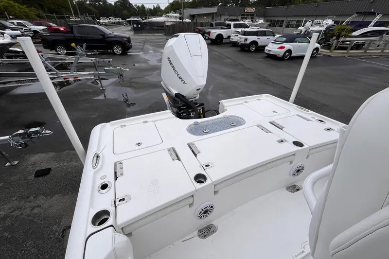 Slide: The Image of 2026 Tidewater 2500 Carolina Bay boat with Mercury engine in a dealership lot. - 5