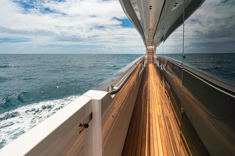 Slide: The Image of Luxurious 2024 Sunseeker 100 Yacht deck with ocean view and sleek design. - 28