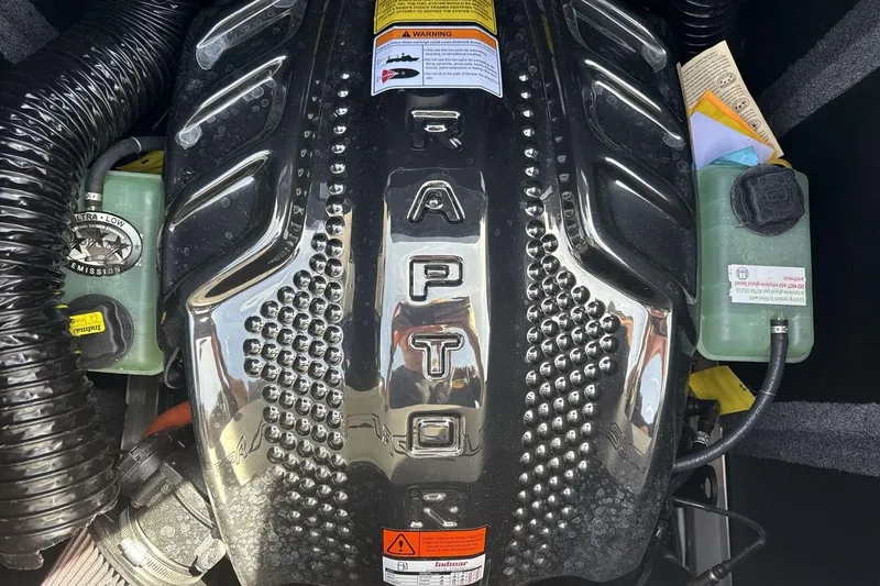 Slide: The Image of 2024 Supra SL 550 engine close-up with Raptor branding and ultra-low emission label. - 20