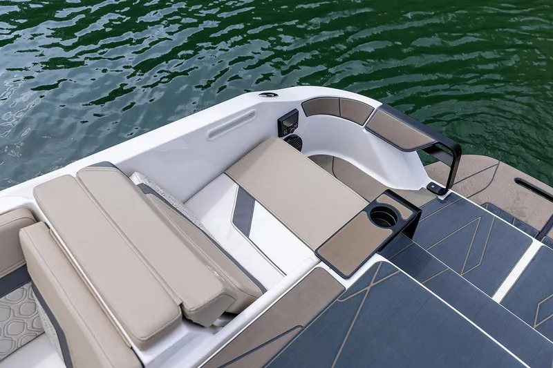 Slide: The Image of Manufacturer Provided Image: Interior of Heyday H22 boat, 2026 model, featuring sleek seating. - 15