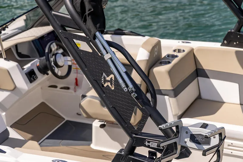 Slide: The Image of Manufacturer Provided Image: Interior of Heyday H22 boat, 2026 model, featuring modern seating and controls. - 16