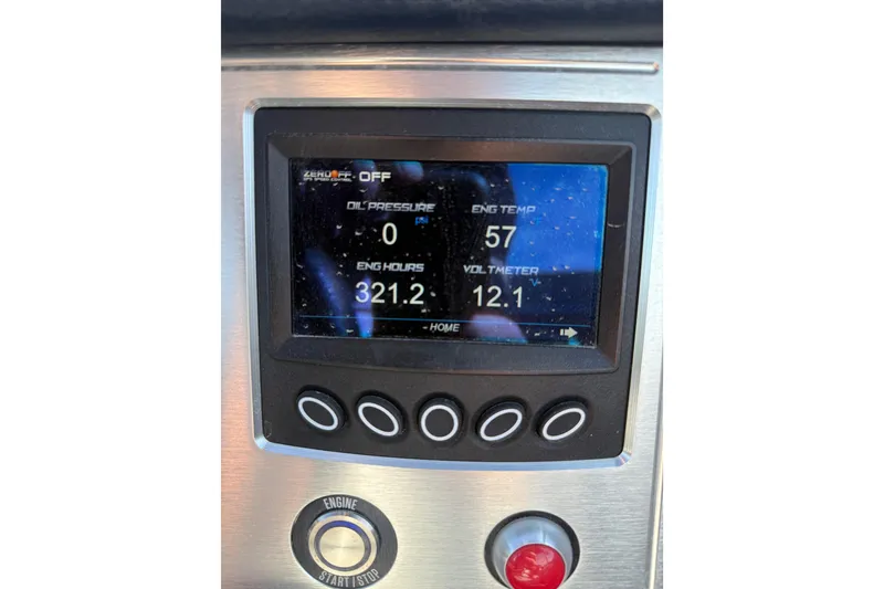 Slide: The Image of Control panel of a 2016 MasterCraft NXT22 boat displaying engine metrics. - 23