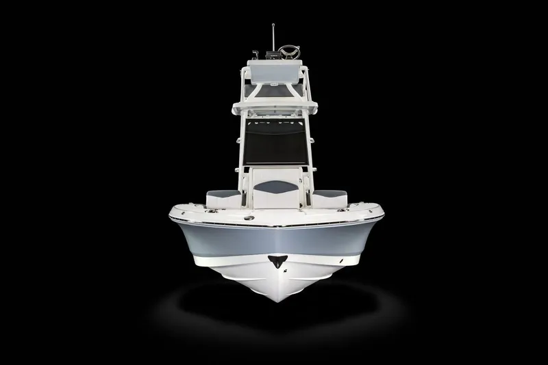 Slide: The Image of Manufacturer Provided Image: 2020 Robalo 246 Cayman SD boat, front view, isolated on black background. - 19