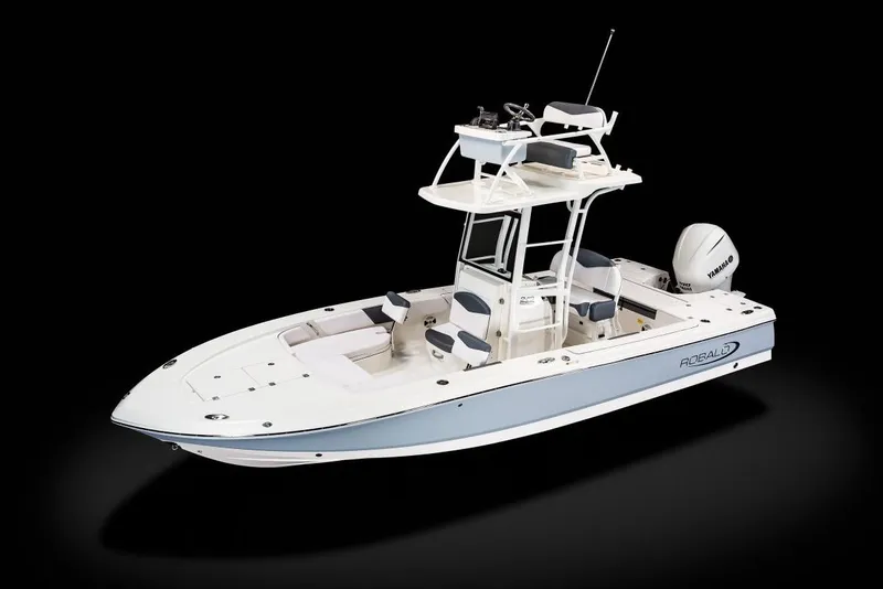 Slide: The Image of Manufacturer Provided Image: 2020 Robalo 246 Cayman SD boat with dual console and outboard motor. - 21