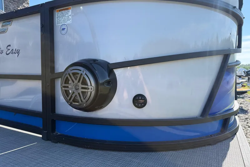 Slide: The Image of 2023 Starcraft SLS 5 boat with JL Audio speaker on the exterior panel. - 19