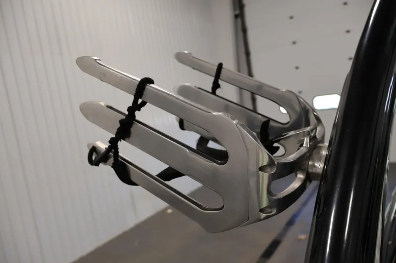 Slide: The Image of 2011 Moomba Mobius LSV wakeboard rack in a garage setting. - 41