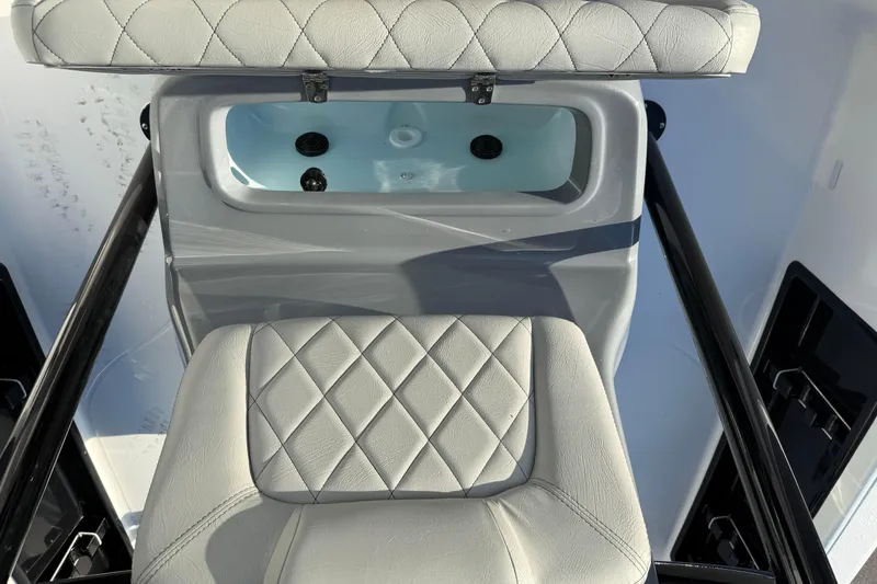 Slide: The Image of 2026 Blazer Bay PURE BAY 2200 boat interior with quilted seating and livewell. - 15