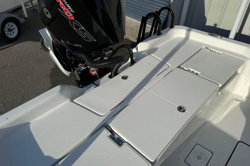 Slide: The Image of 2026 Blazer Bay PURE BAY 2200 boat deck with Mercury Pro XS engine. - 25