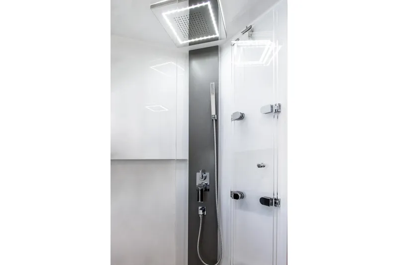 Slide: The Image of Modern shower design in 2026 Fjord 41 XP yacht bathroom. - 30