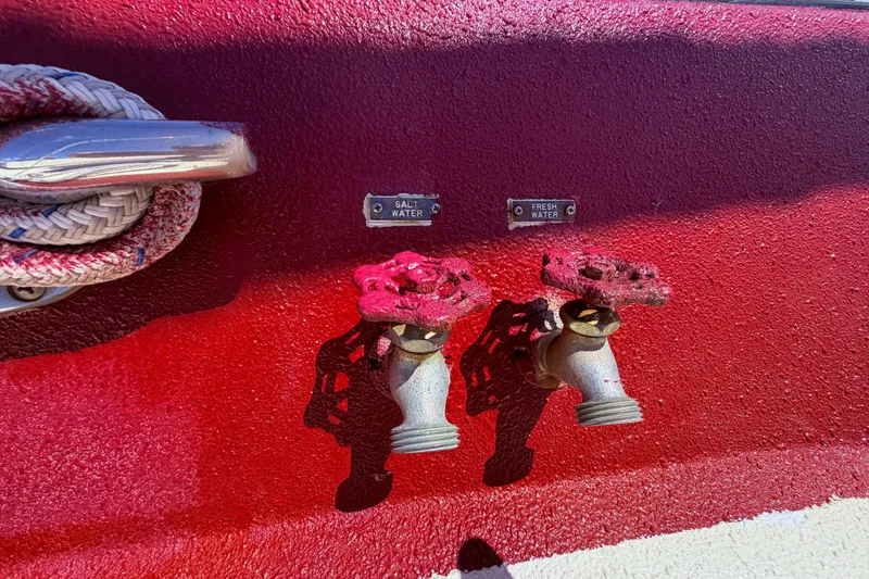 Slide: The Image of fresh & salt water spigots at the port side of the bow - 12