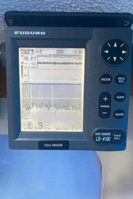 Slide: The Image of Furuno LS-4100 fish finder display on a 1972 DeFever 38 Passagemaker. - 29