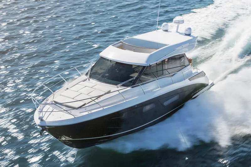 Slide: The Image of Luxurious interior of 2019 Regal 42 Grande Coupe yacht kitchen area. - 13