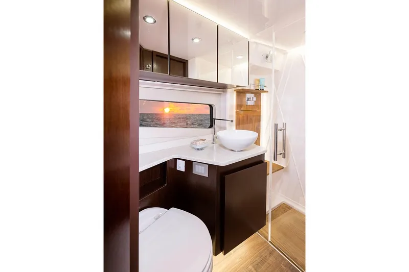 Slide: The Image of Control panel on a 2019 Regal 42 Grande Coupe boat with SeaLift switch. - 29
