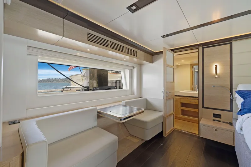 Slide: The Image of Interior of Sirena 64 yacht, modern design, 2020 model. - 46