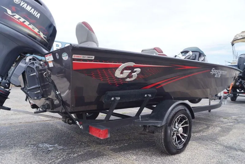 The Image of 2023 G3 Sportsman 1710 boat with Yamaha VMAX engine on trailer. - 0
