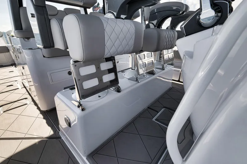 Slide: The Image of Luxury seating on 2025 HCB 53 Suenos boat, featuring modern design and premium materials. - 23