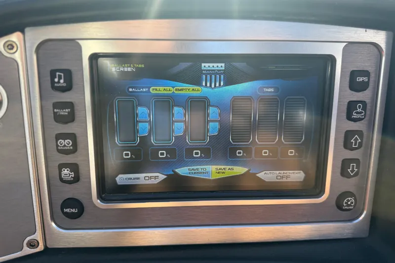 Slide: The Image of Touchscreen control panel of a 2017 MasterCraft X-46 boat, displaying ballast settings. - 11