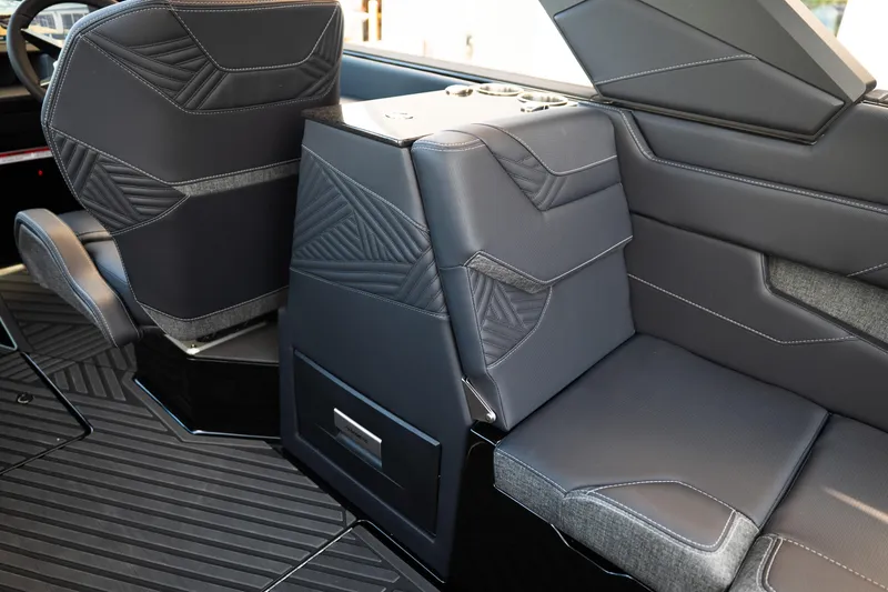 Slide: The Image of 2026 MasterCraft XStar 25 interior with sleek, modern seating and stylish upholstery design. - 44