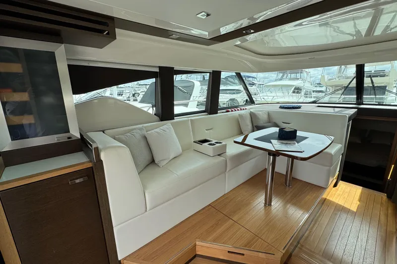 Slide: The Image of Luxurious interior of 2018 Tiara Yachts C44 Coupe with elegant seating and modern design. - 17