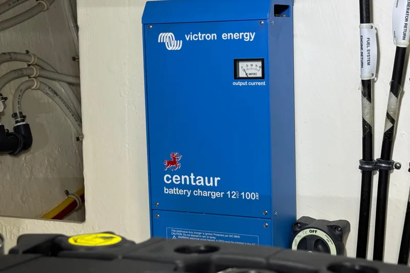 Slide: The Image of Victron Energy Centaur battery charger in 2018 Tiara Yachts C44 Coupe engine room. - 38