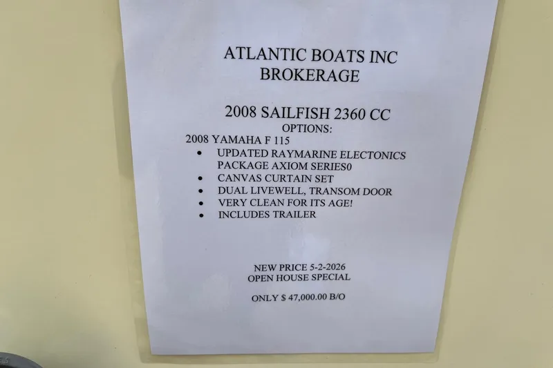 Slide: The Image of 2008 Sailfish 2360 CC boat for sale, features Yamaha F115, electronics, trailer included. - 3