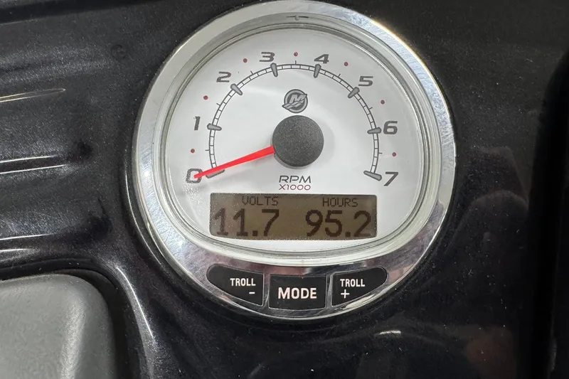 Slide: The Image of Tachometer of 2017 Regency 254 LE3 showing 11.7 volts and 95.2 hours. - 14