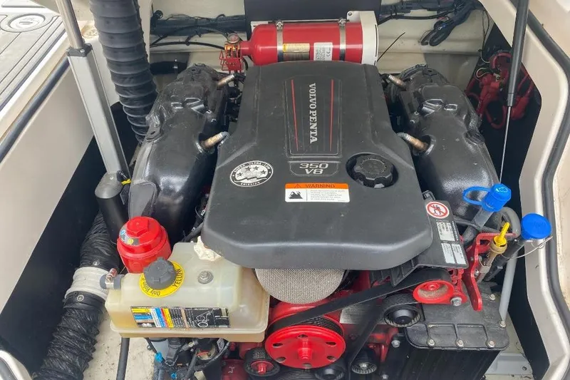 Slide: The Image of Engine compartment of a 2018 Regal 26 FasDeck with Volvo Penta 350 V8 engine. - 17