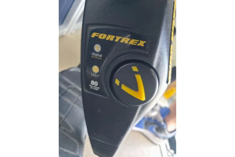 Slide: The Image of Close-up of Fortrex trolling motor control panel on 2018 Manitou 22 Aurora LE Angler. - 6