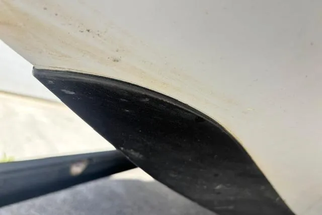 Slide: The Image of Close-up of a 2016 Ranger Z519 Comanche boat hull detail. - 2