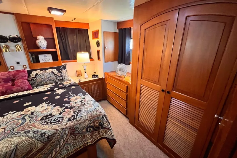 Slide: The Image of Luxurious bedroom interior of 1985 Hartman-Palmer 60 Flush Deck Motor Yacht. - 45