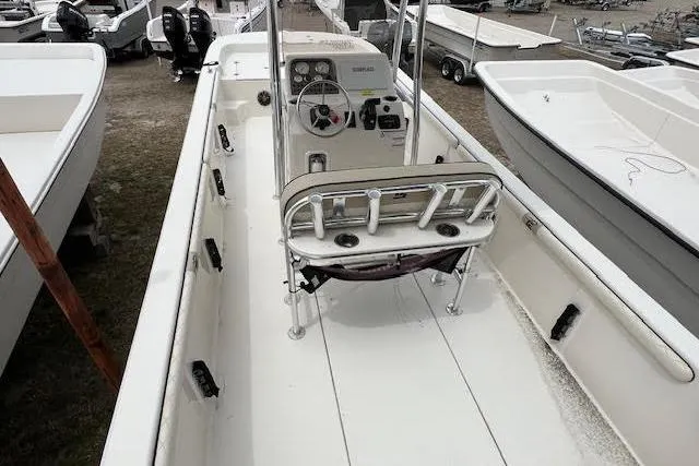 Slide: The Image of 2020 Carolina Skiff 25 LS boat interior with center console and seating. - 3