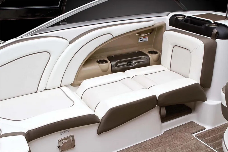Slide: The Image of 2013 Yamaha Boats 242 Limited S interior with spacious seating and sleek design. - 11