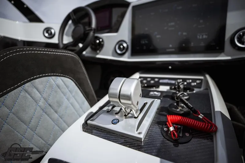 Slide: The Image of Cockpit of 2025 Interceptor 36 GTC with modern controls and sleek design. - 59