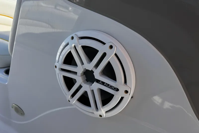 Slide: The Image of Close-up of JL Audio speaker on 2008 Crownline 200 LS boat. - 20