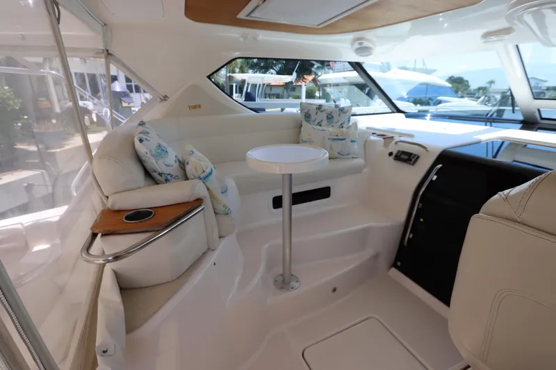 Slide: The Image of Luxurious interior of 2008 Tiara Yachts 4300 Sovran with plush seating and elegant design. - 27