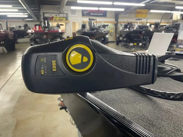 Slide: The Image of Close-up of a control unit on a 2026 Lowe Skorpion 16 boat. - 3