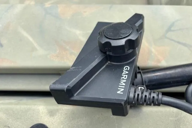Slide: The Image of Garmin device mounted on 2017 Tracker Grizzly 1654 MVX Sportsman boat. - 14