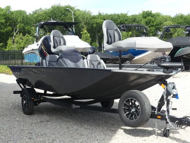 Slide: The Image of 2026 G3 Sportsman 1710 boat on trailer outdoors. - 3