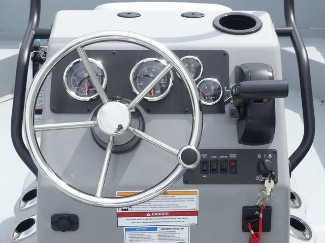 Slide: The Image of G3 Bay 20 boat steering console, model year 2026. - 32