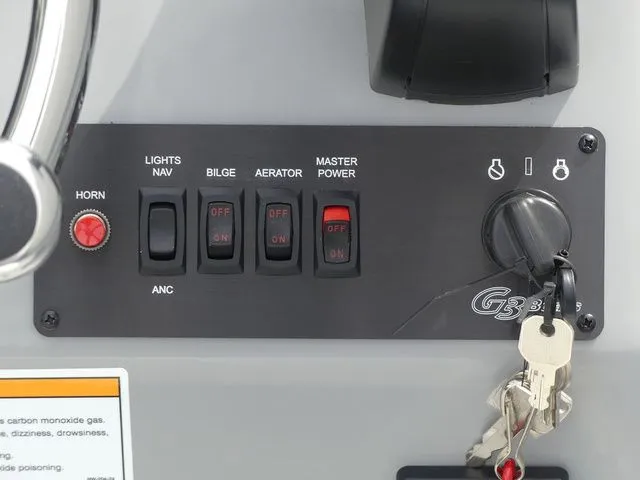 Slide: The Image of Control panel of a G3 Bay 20 boat, year 2026. - 33