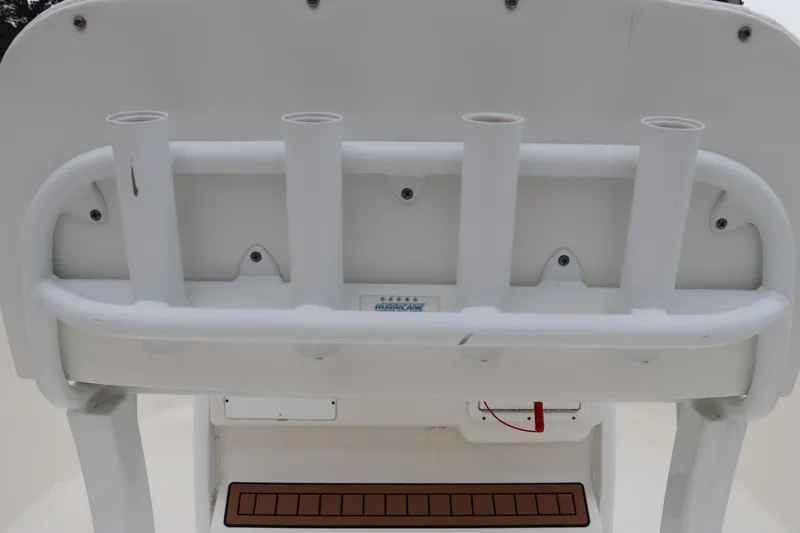 Slide: The Image of 2017 Tidewater 252 CC Adventure boat rod holders and seating detail. - 19