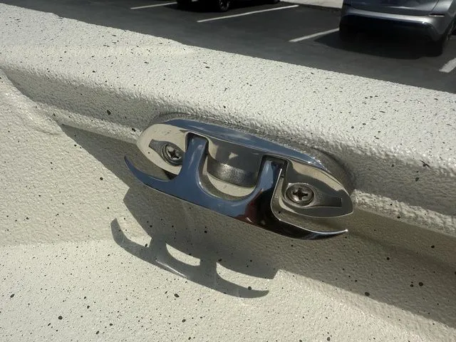 Slide: The Image of Close-up of a boat cleat on a 2026 Xpress Boats H190B. - 12