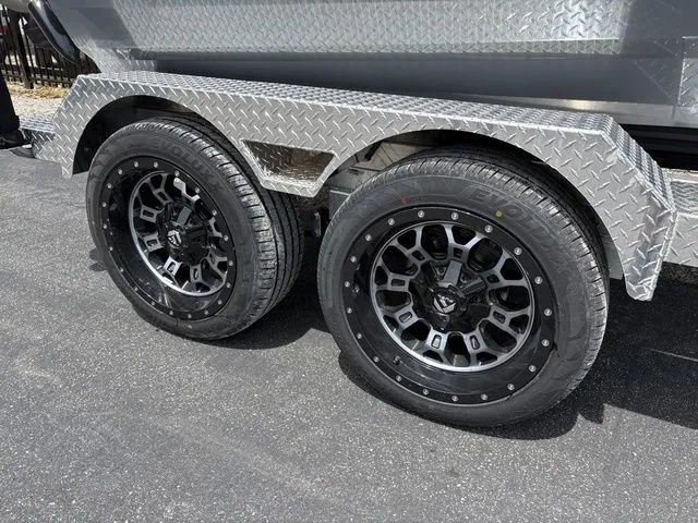 Slide: The Image of 2026 Xpress Boats XR21B trailer with rugged tires and diamond plate. - 30